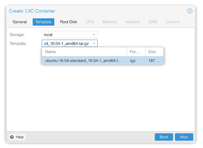 how to download a template i created proxmox